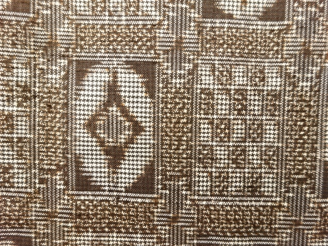 JAPANESE KIMONO / ANTIQUE KIMONO / DORO OSHIMA TSUMUGI / WOVEN GRID